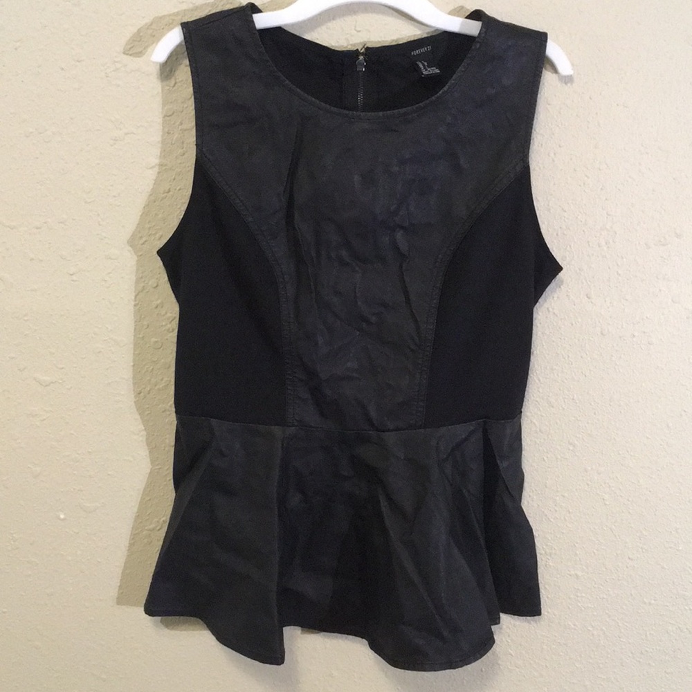 Pleather Peplum Top